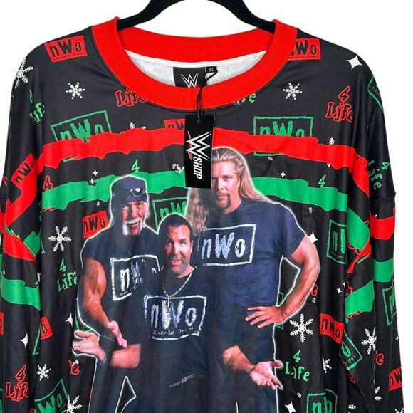 WWE NWO Hulkster Hogan Big Daddy Cool  Razor Ramon Light Up Holiday Sweater  XL - Picture 3 of 12